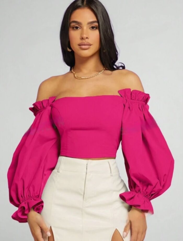 Blouse épaules dénudées à manches bouffantes – Image 6