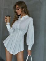 Blouse à bouton plisée – Image 4