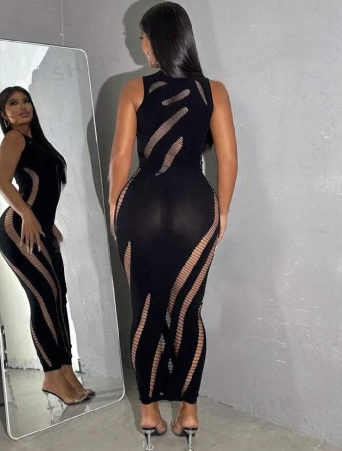 Robe col rond et trouée – Image 2