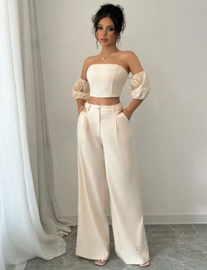 Ensemble top court et pantalon long – Image 1