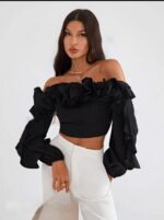 Blouse courte à volant – Image 4