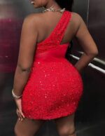 Robe à sequins asymétrique – Image 2