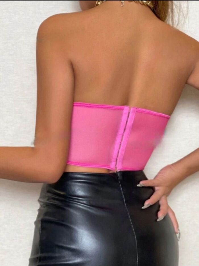 Top brodé fleur en tulle – Image 2