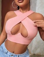 Top court croisé creux