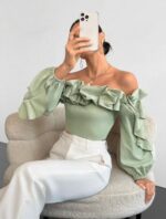 Blouse courte à volant – Image 3