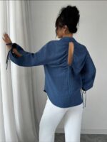 Chemise bleue décontractée – Image 2