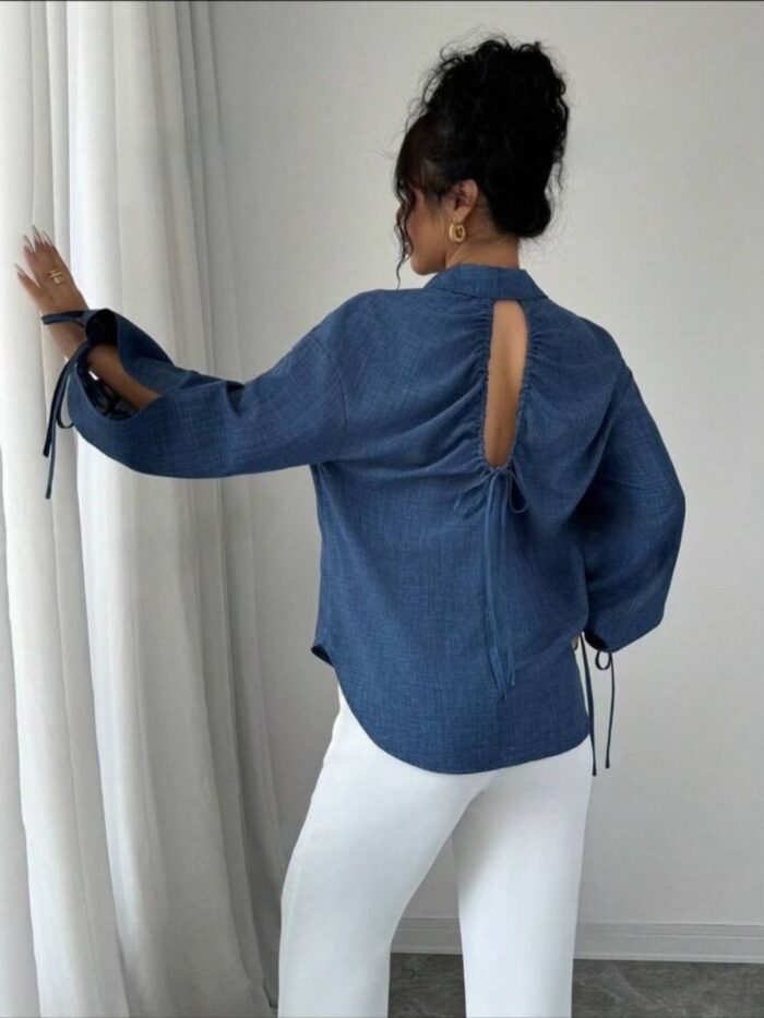 Chemise bleue décontractée – Image 2