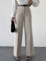 Pantalon large taille haute