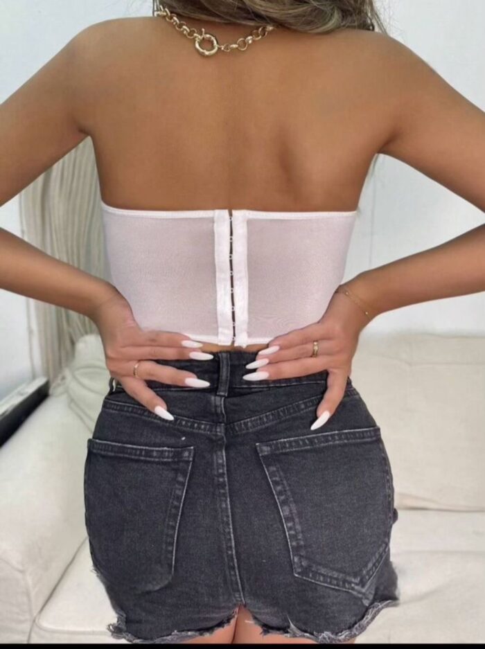 Top brodé fleur en tulle – Image 5