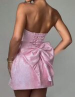 Mini robe en jacquard et nœud – Image 4