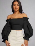 Blouse épaules dénudées à manches bouffantes – Image 2