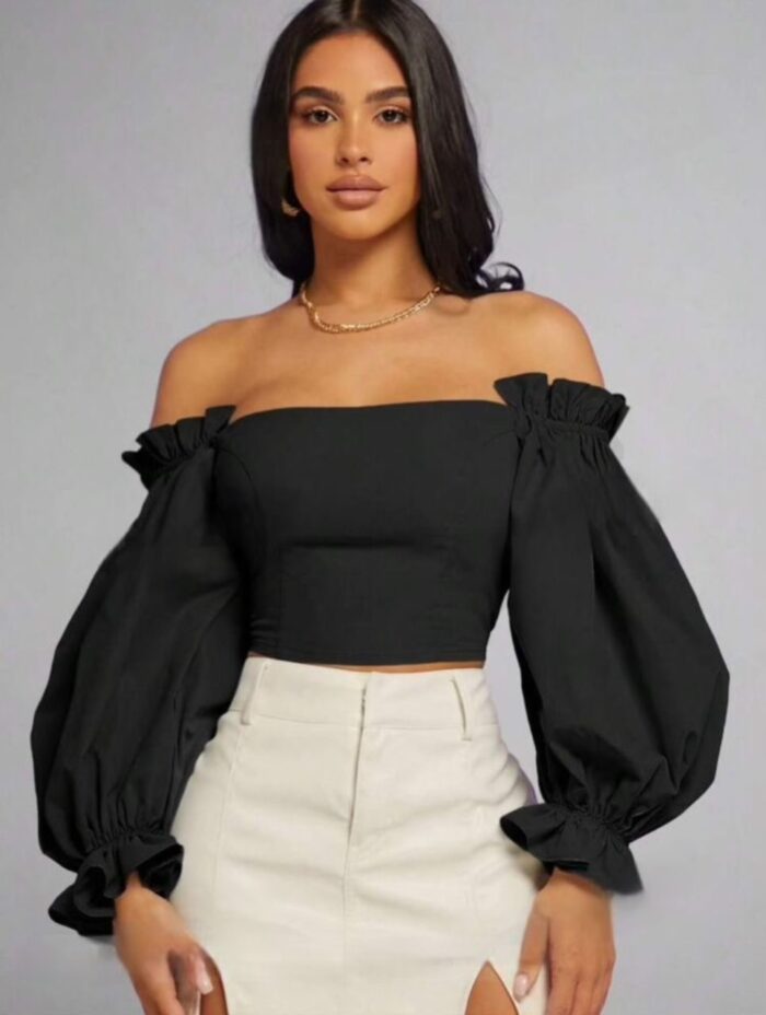 Blouse épaules dénudées à manches bouffantes – Image 2