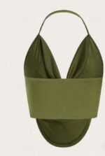 Top dos nu ras-du-cou à devant drapé – Image 2