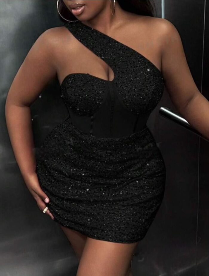 Robe à sequins asymétrique – Image 3