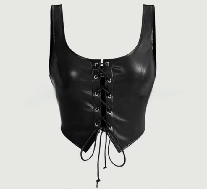 d25d9ede-588c-431f-af98-396f17bc3482 Top manches courtes à lacets – Image 1