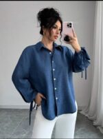 Chemise bleue décontractée