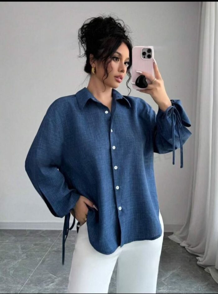 Chemise bleue décontractée – Image 1