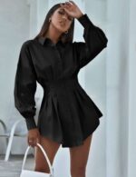 Blouse à bouton plisée – Image 3